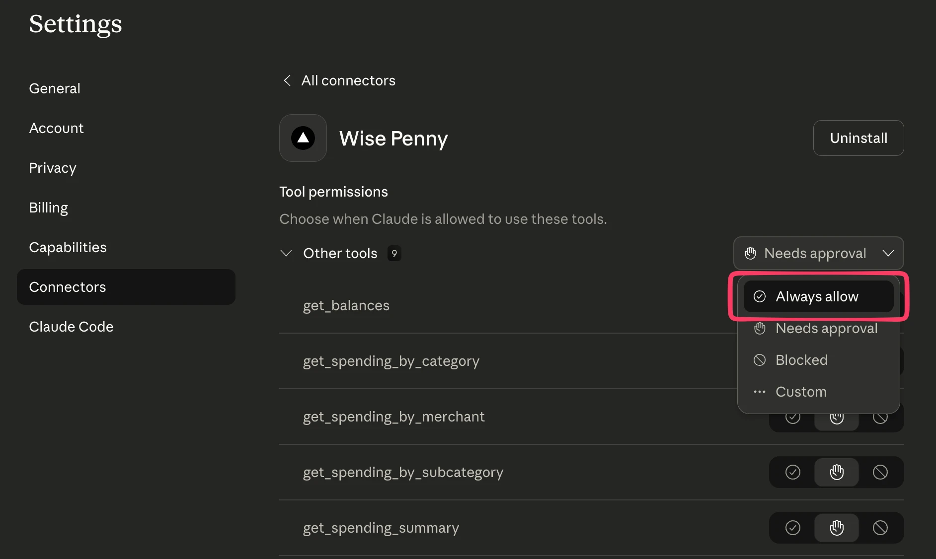 Step 6: Set tool permissions